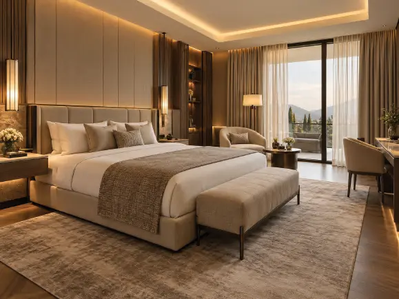 Chambre, banc en pied de lit